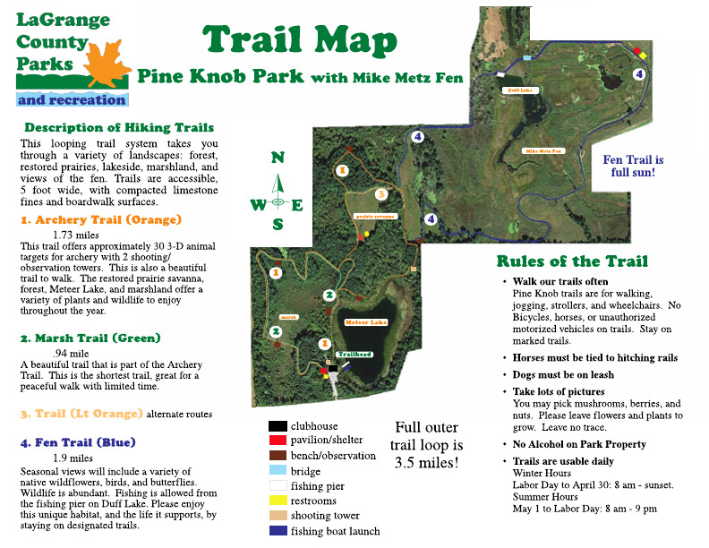 Pine Knob Park Trail Map 8.2023